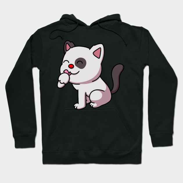 Cute Cat With Red Nose Hoodie by TheMaskedTooner